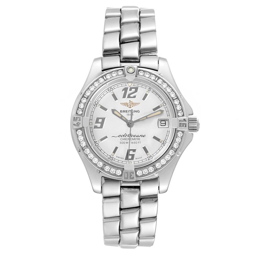 Breitling Colt Oceane Silver Dial Diamond Steel Ladies Watch A57350