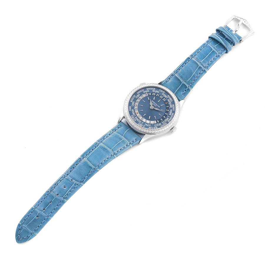 Patek Philippe World Time Complications White Gold Diamond Watch 7130 7130G