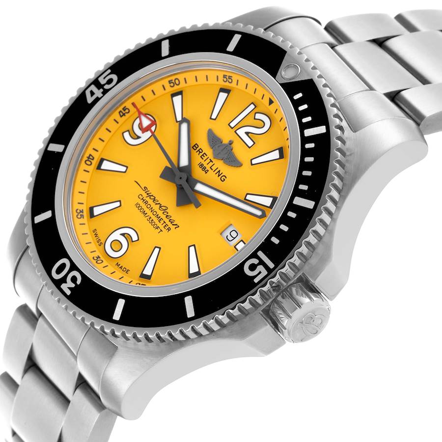 Breitling Superocean II Yellow Dial Steel Mens Watch A17367