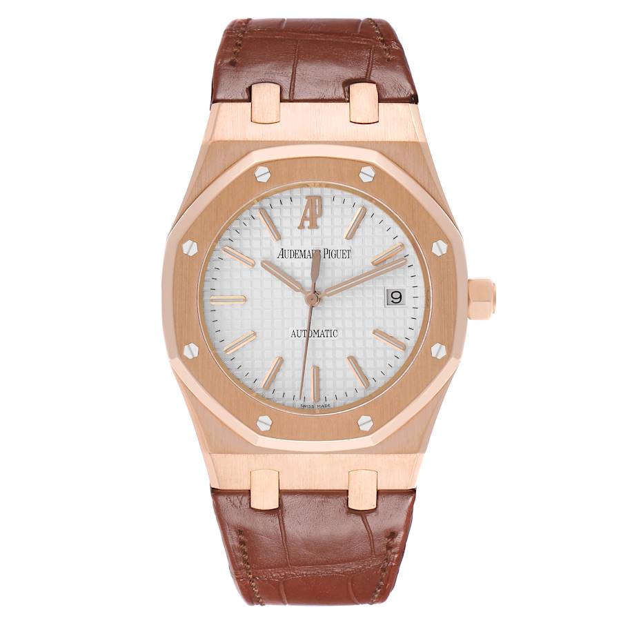 Audemars Piguet Royal Oak 18k Rose Gold Silver Dial Watch 15300OR