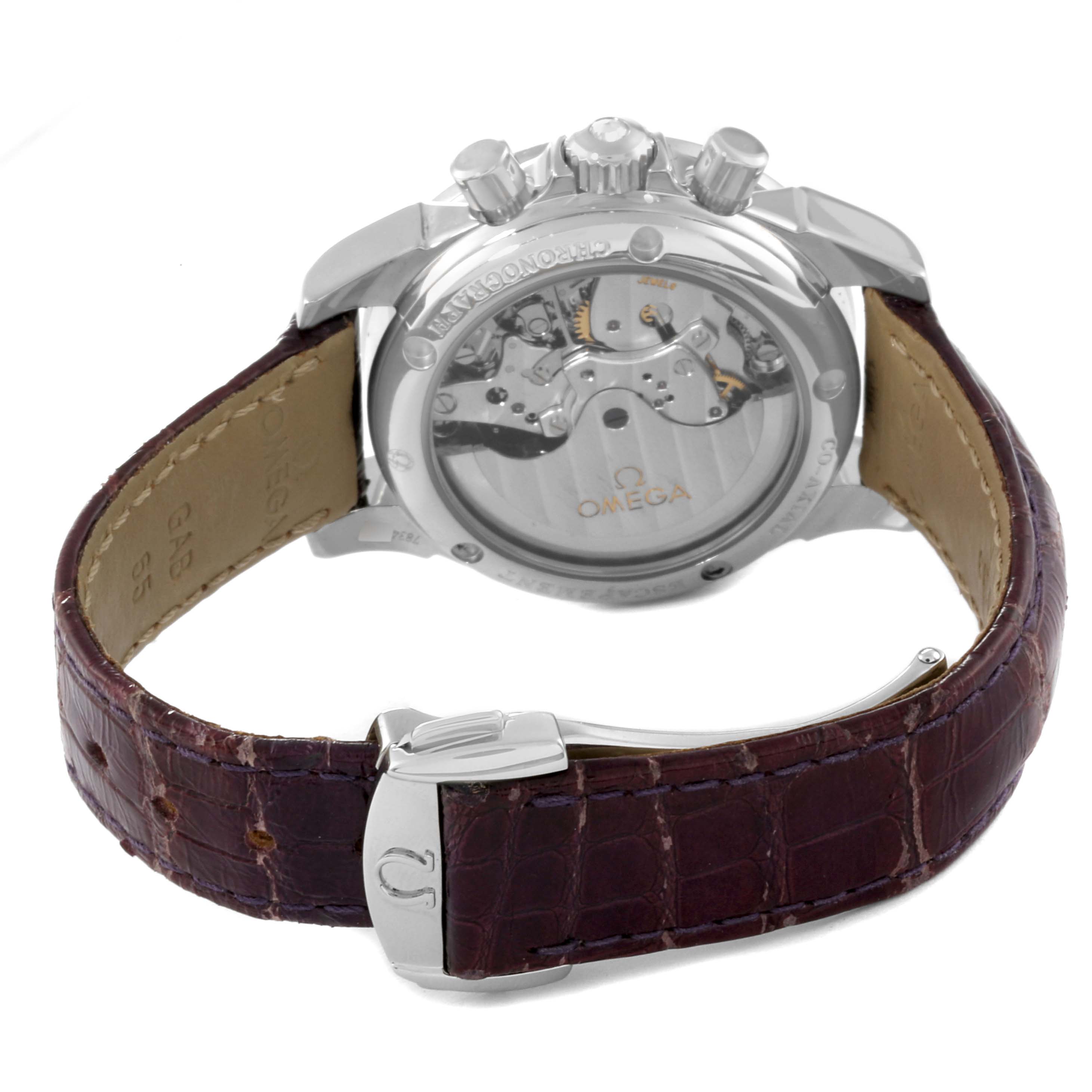 Omega DeVille Steel Purple Dial Diamond Bezel Ladies Watch 35.0 MM 422.18.35.50.10.001