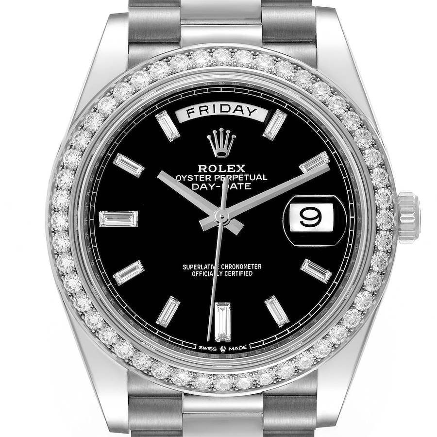 Rolex Day-Date 40 President White Gold Diamond Mens Watch 22834