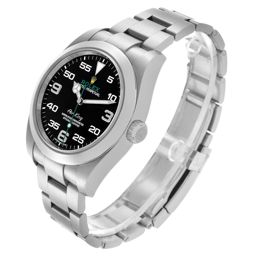Rolex Oyster Perpetual Air King Green Hand Steel Mens Watch 116900