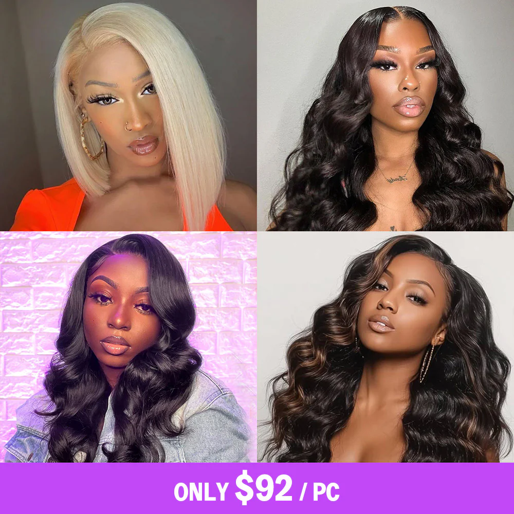 Megalook $92 Final Deal Price 13x4 Lace Front 18 Inch Natural Black Body Wave Wig