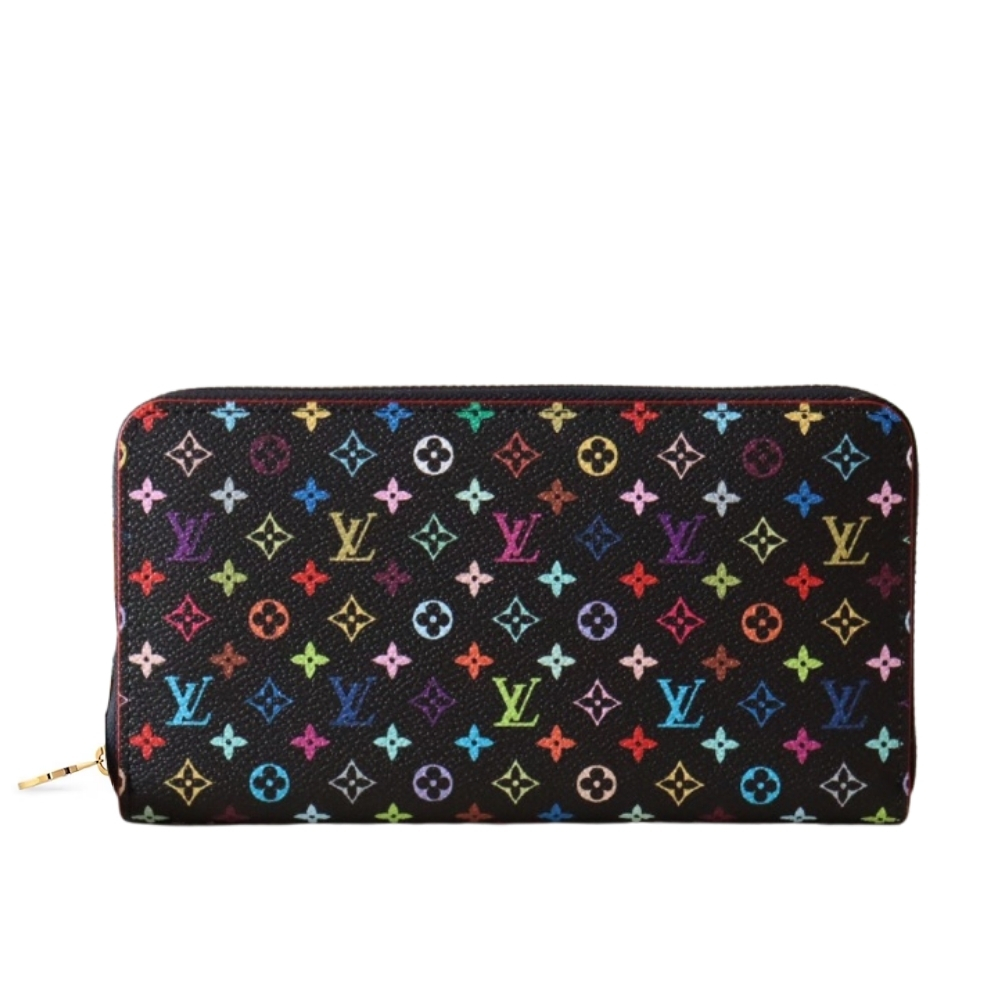 Louis Vuitton X Takashi Murakami Zippy Wallet Black Multicolored 19cm