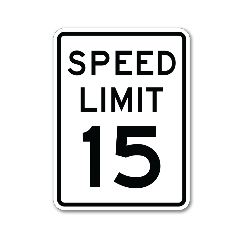 Speed Limit 15 MPH Sign