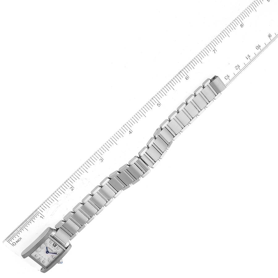 Cartier Tank Francaise Small Steel Diamond Dial Ladies Watch WE110006
