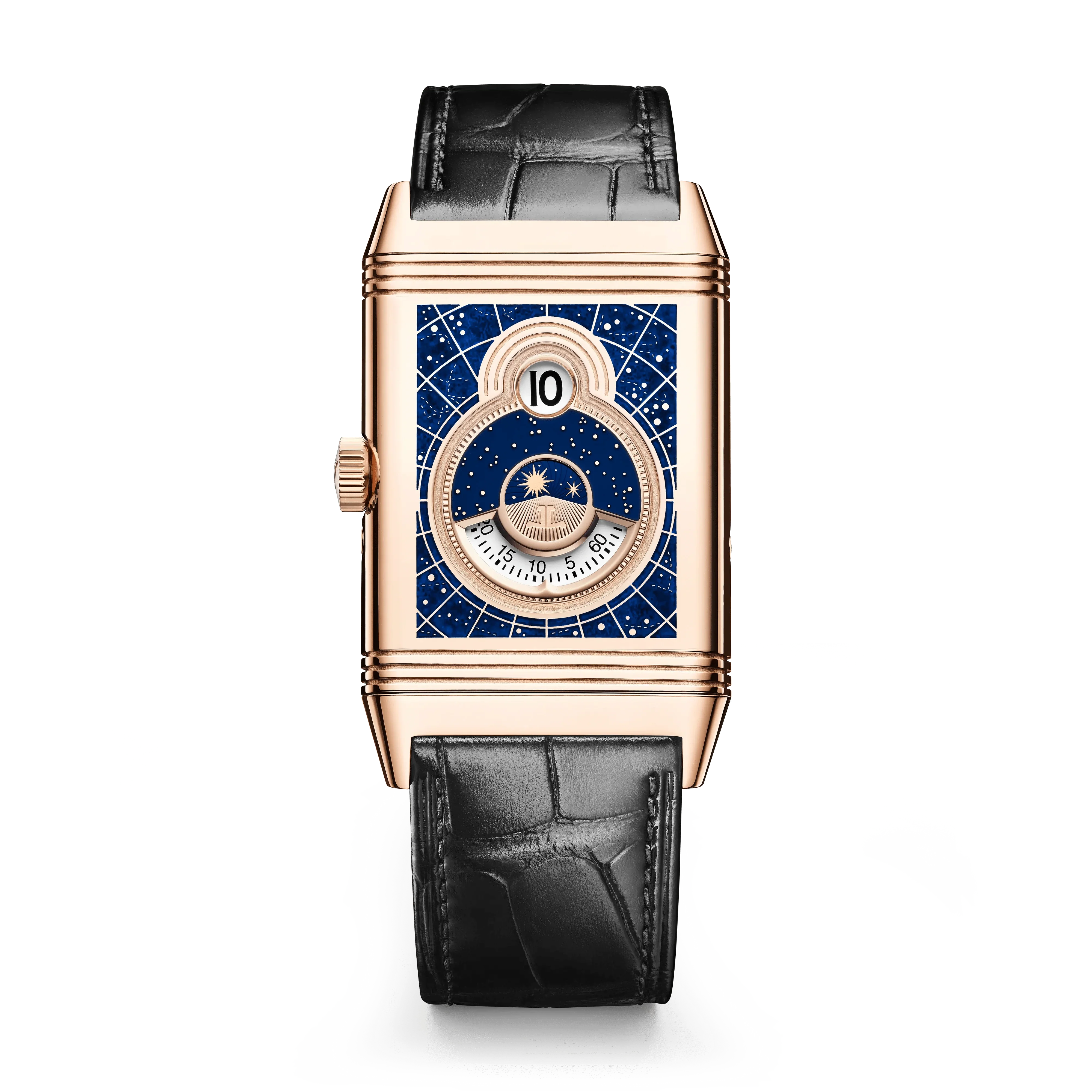 Pink Gold Reverso Tribute Nonanti&egrave;me Enamel Men&rsquo;s Watch Q71125E1
