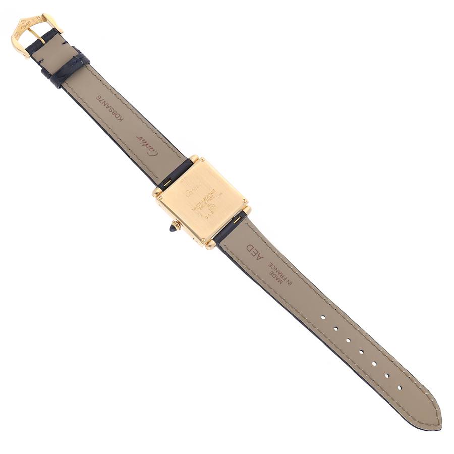 Cartier Tank Obus Yellow Gold Black Strap Ladies Watch W1532756
