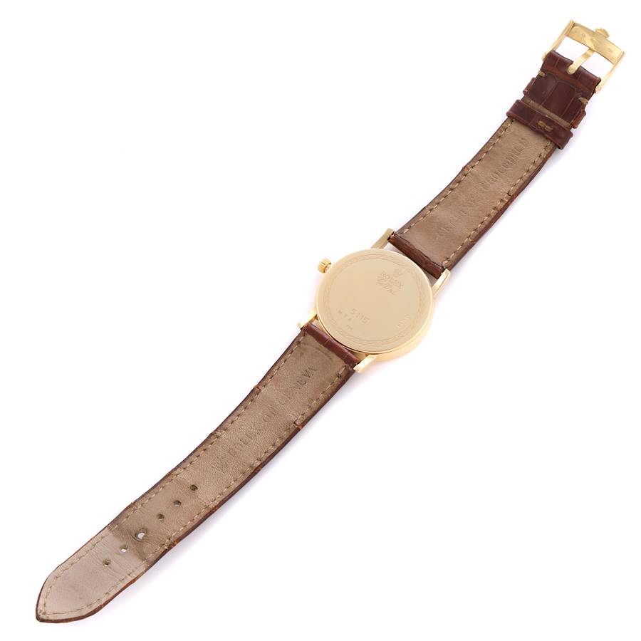 Rolex Cellini Classic Yellow Gold MOP Arabic Dial Mens Watch 5115
