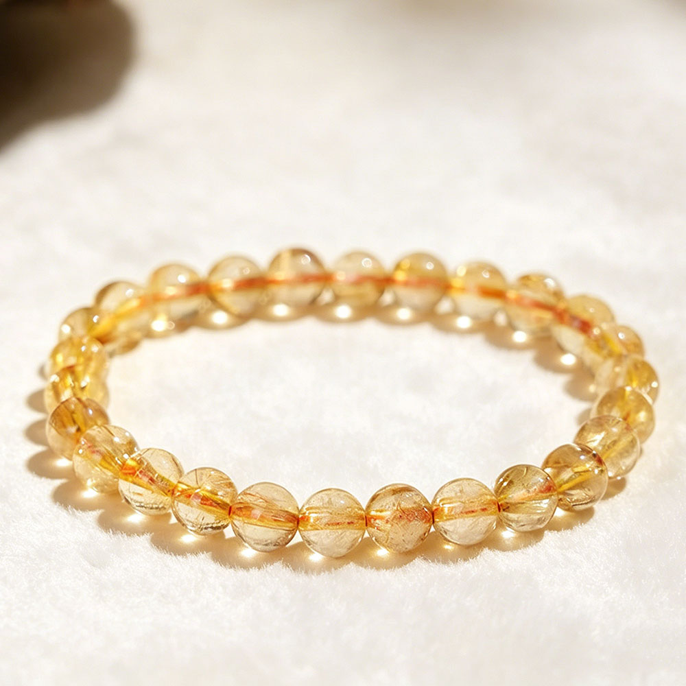 GemVibra Talismanic Gold Rutilated Quartz Abundance Bracelet