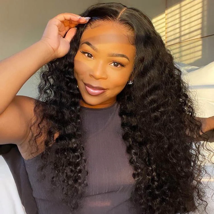 Special offer | 24inch = $149.99 5X6 Swiss Lace Natural Color Lace Cheap Closure Wigs Deep Wave Wig Pre-Plucked With Baby Hair
