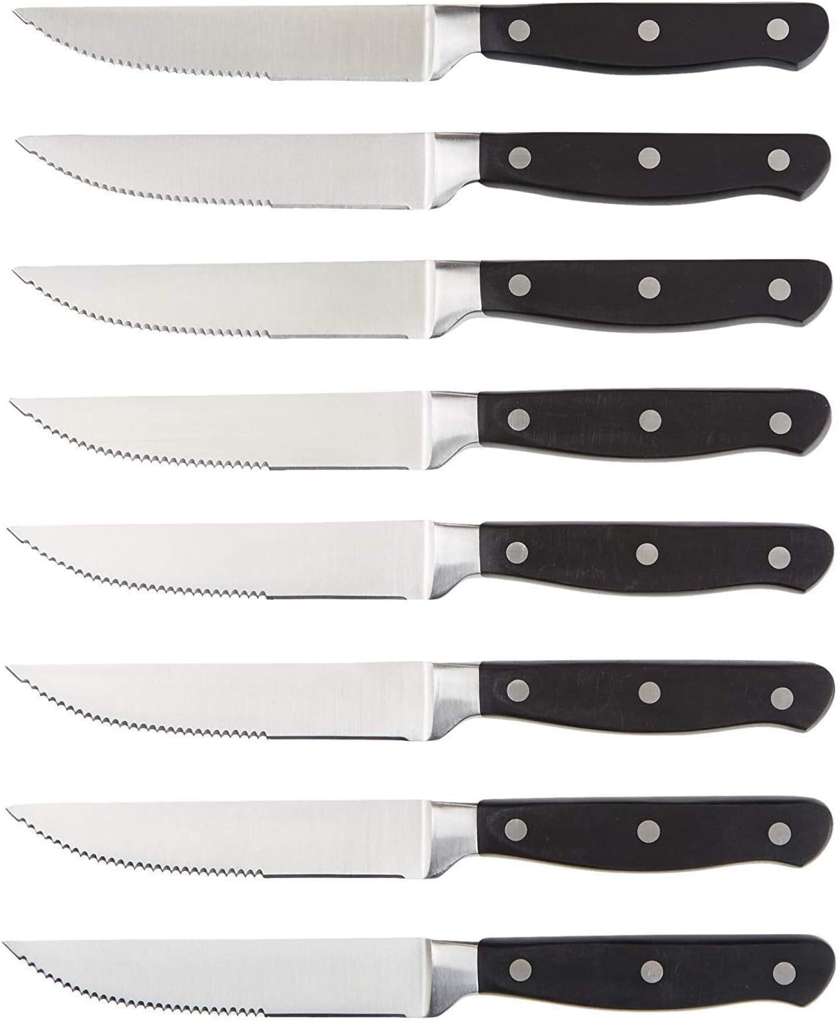 8-Piece Full Tang Stainless Steel Serrated Steak Knife Set, 4.5