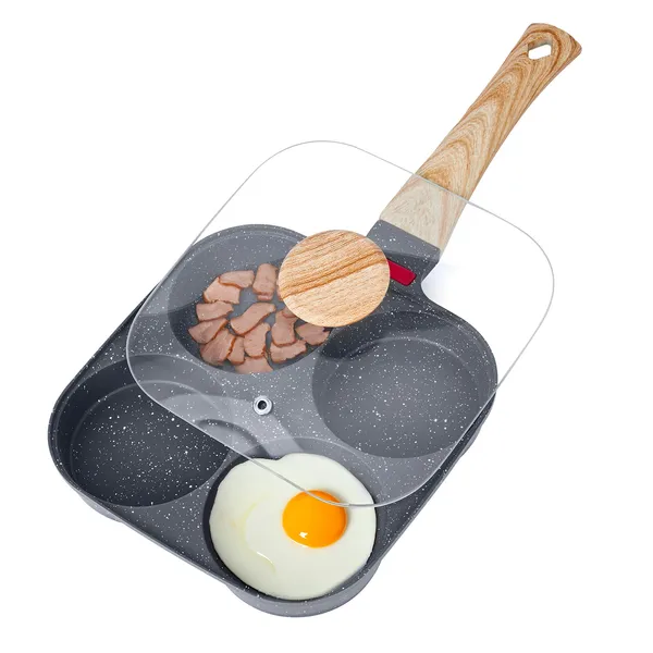 Egg Pan 4-Cup Nonstick Egg Frying Pan Aluminum