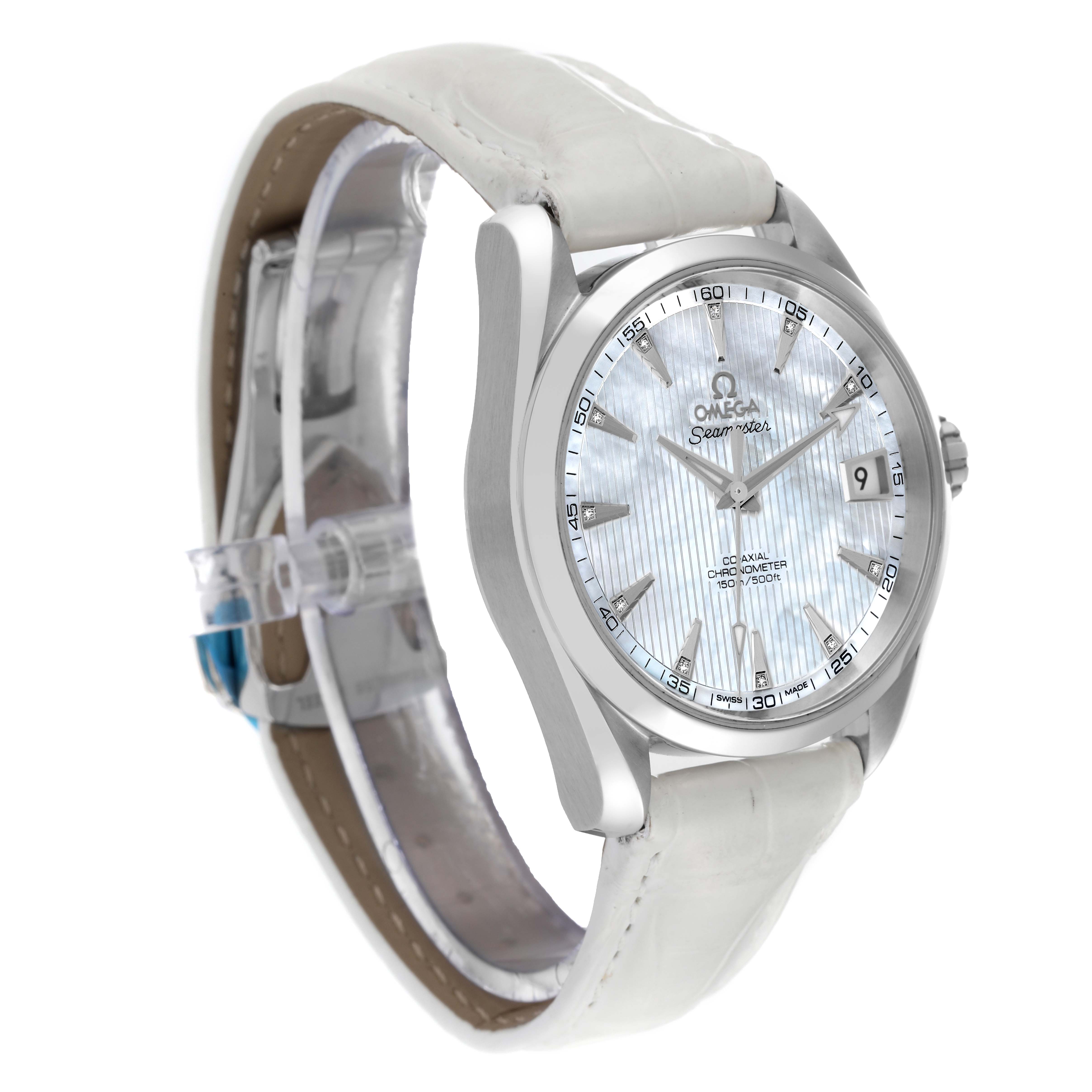 Omega Seamaster Aqua Terra Mother Of Pearl Diamond Steel Watch 39.5 MM 231.13.39.21.55.001