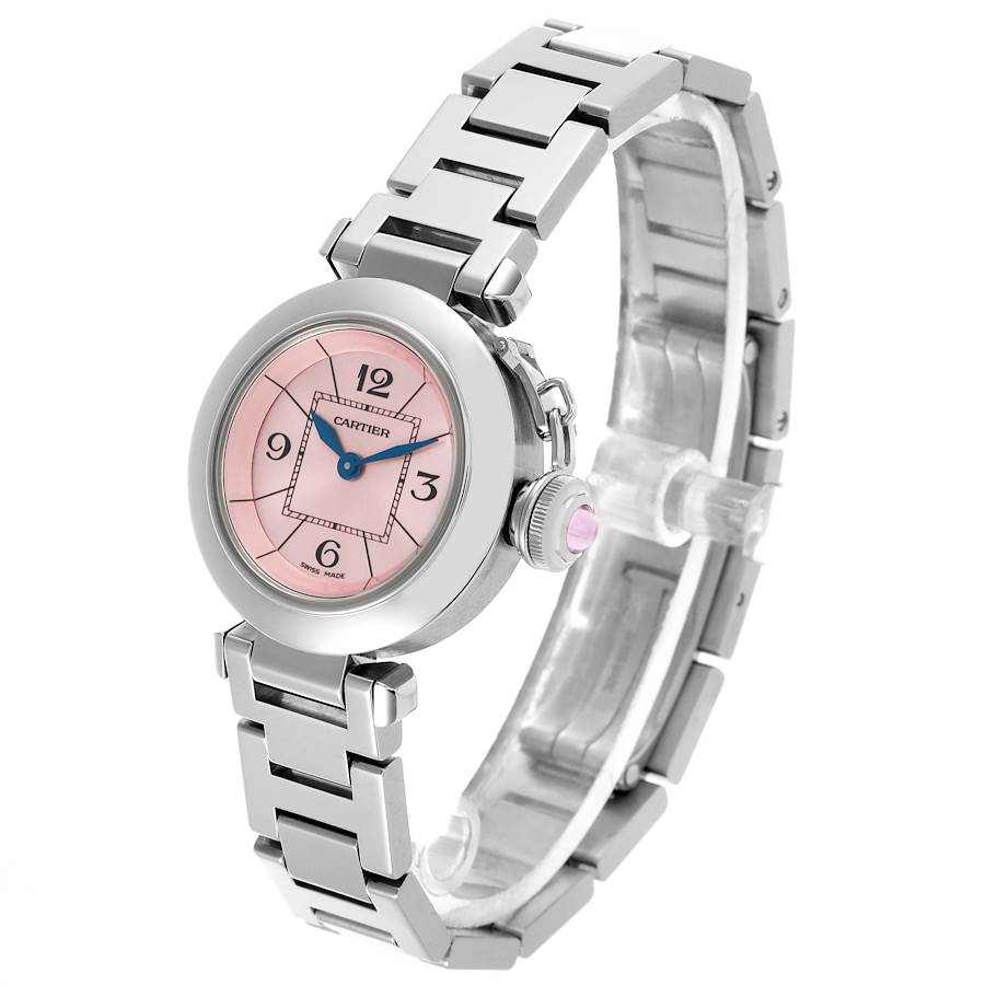 Cartier Miss Pasha Steel Pink Dial Ladies Watch W3140008