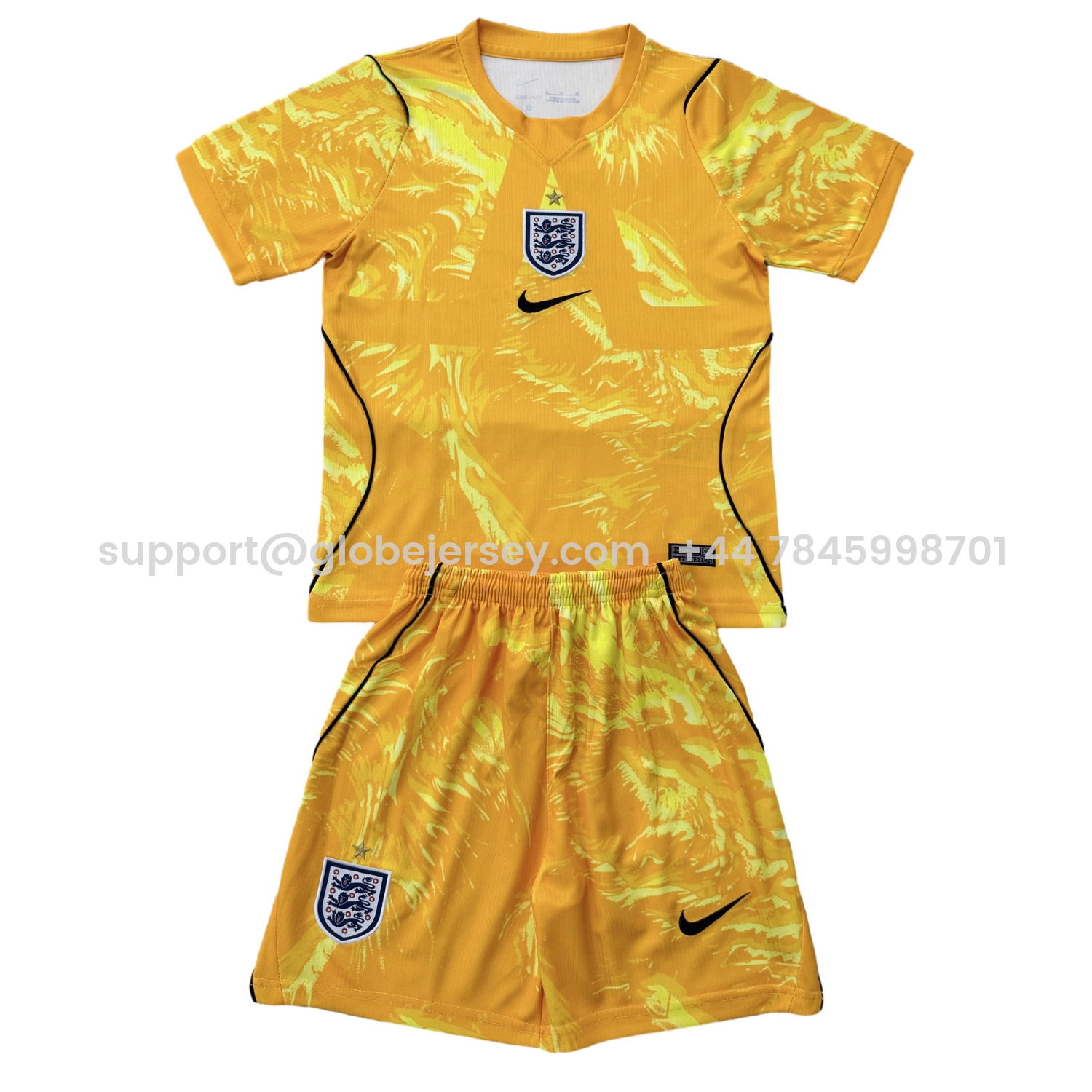 England 2026 Goalkeeper Yellow Men's Adult Jersey Set - Fans Version