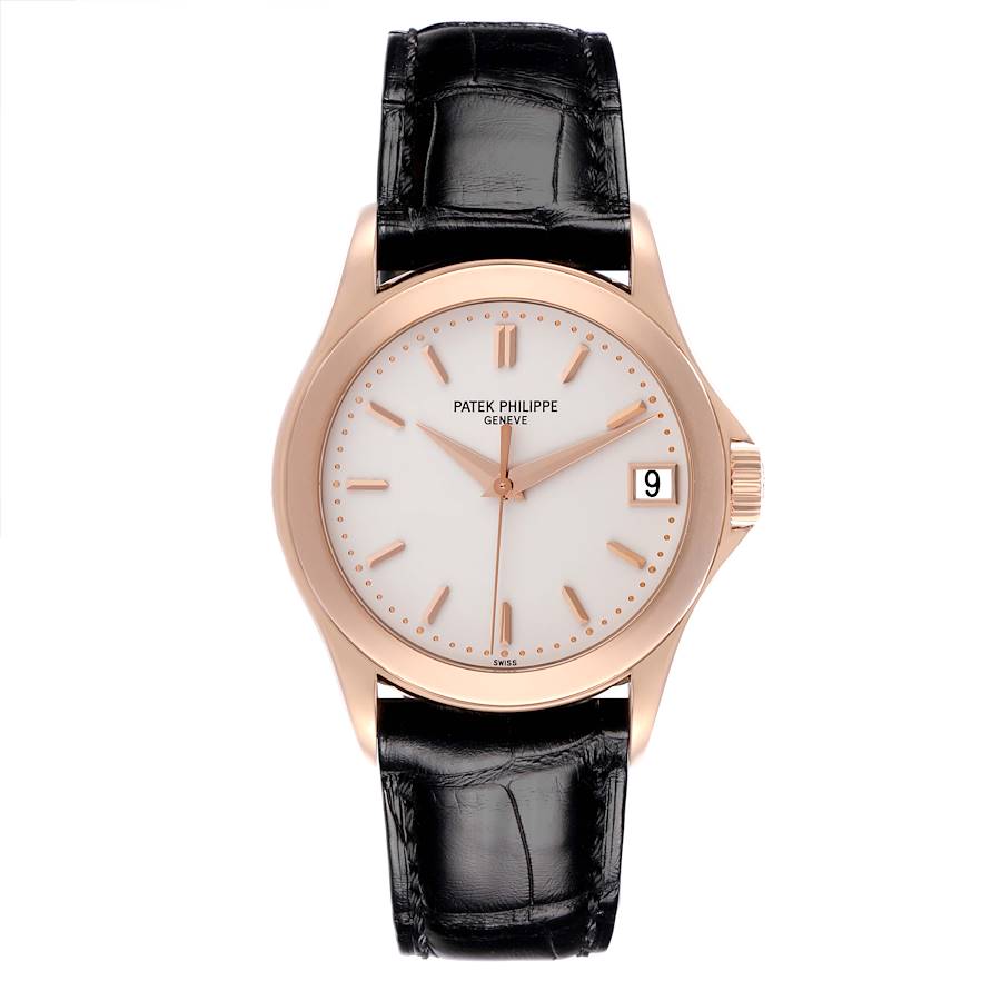 Patek Philippe Calatrava 18k Rose Gold Silver Dial Mens Watch 5107R