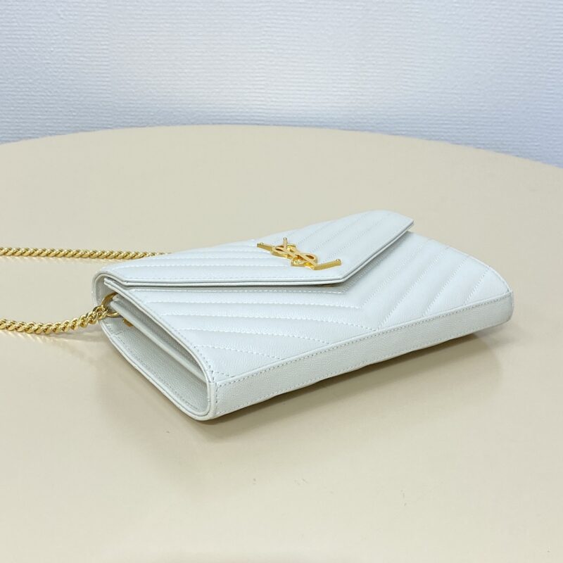 Replica YSL Envelope Clutch White