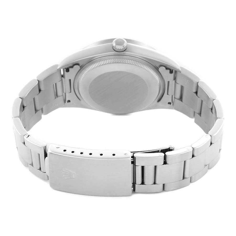 Rolex Air King Engine Turned Bezel Blue Dial Steel Mens Watch 14010