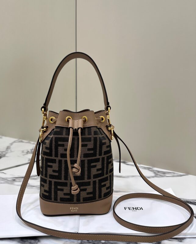 Replica Fendi Tresor Mini Bucket Brown