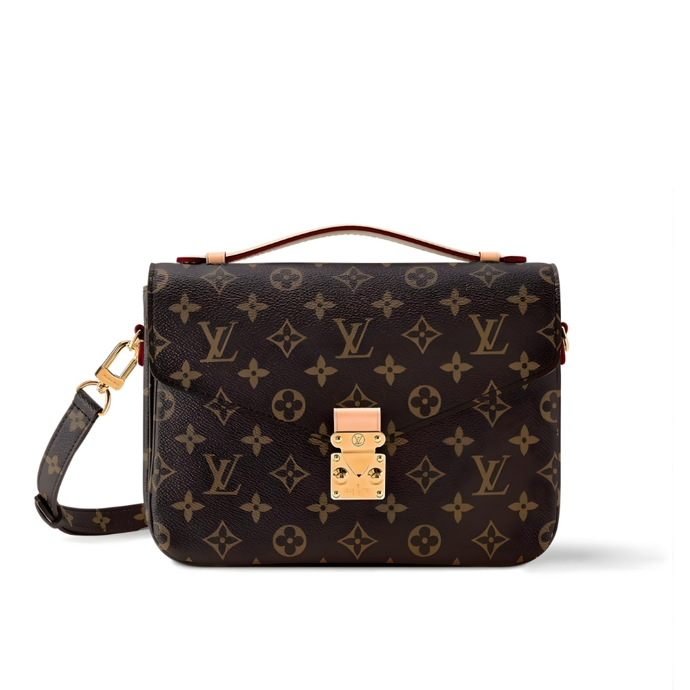 Louis Vuitton Pochette Métis Monogram Canvas Satchel Brown 25cm M44875