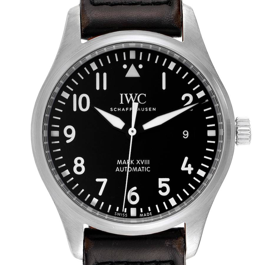 IWC Pilot Mark XVIII Black Dial Steel Mens Watch IW327001