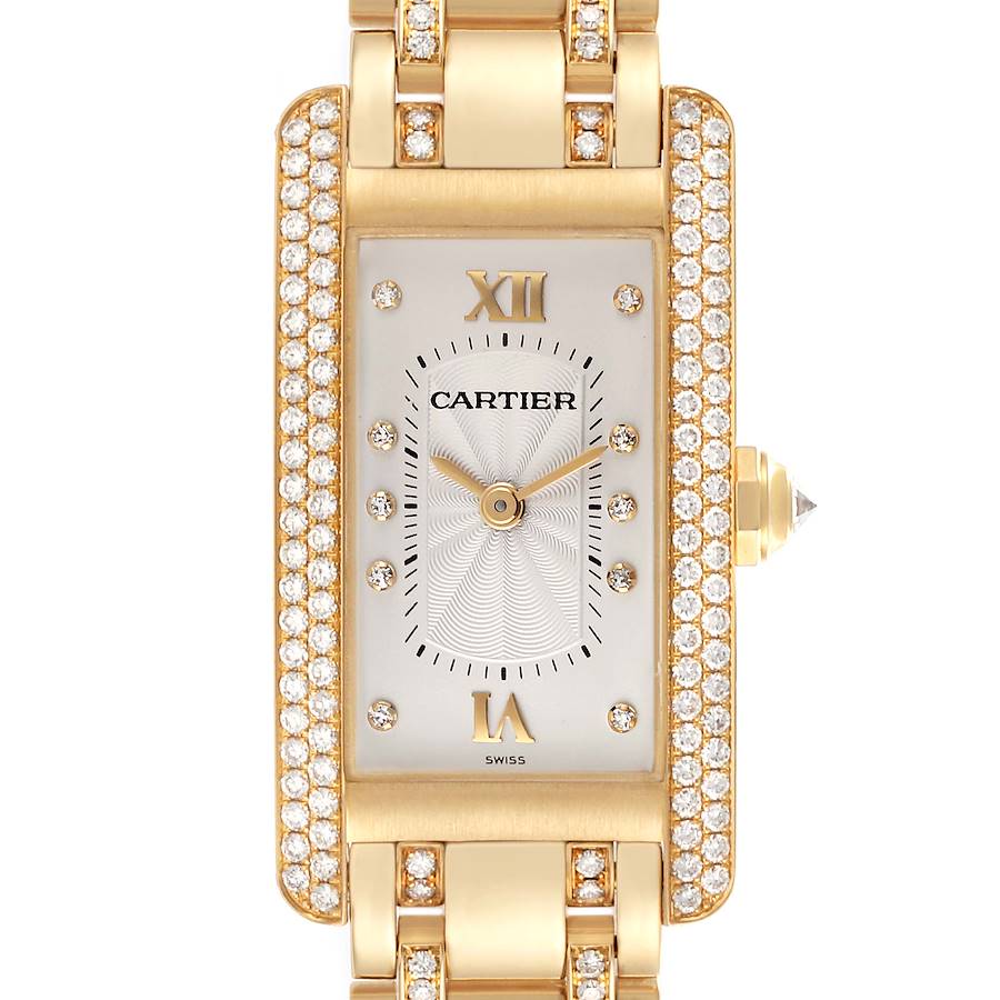 Cartier Tank Americaine Yellow Gold Diamond Ladies Watch WB7025JL