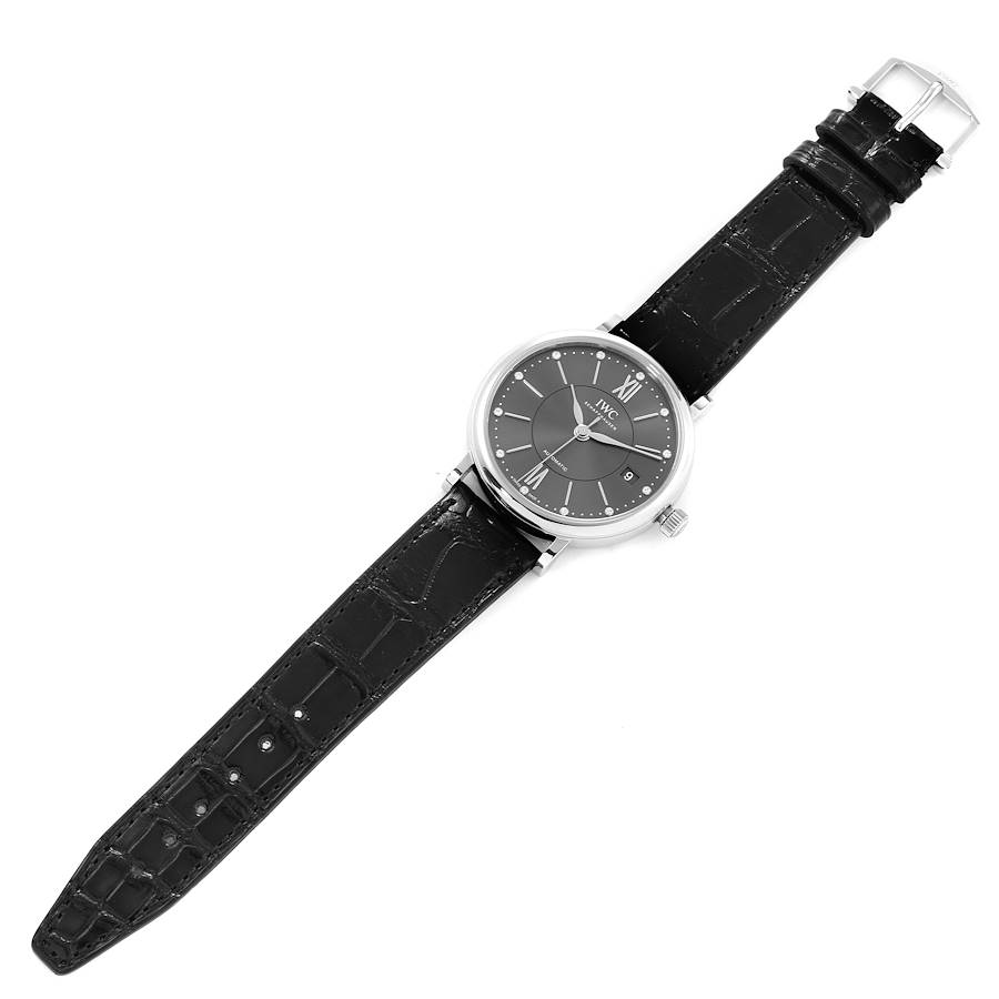 IWC Portofino Automatic 37 Grey Diamond Dial Steel Mens Watch IW458102