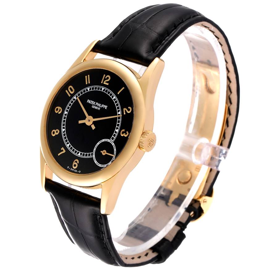 Patek Philippe Calatrava Yellow Gold Black Dial Automatic Mens Watch 5000