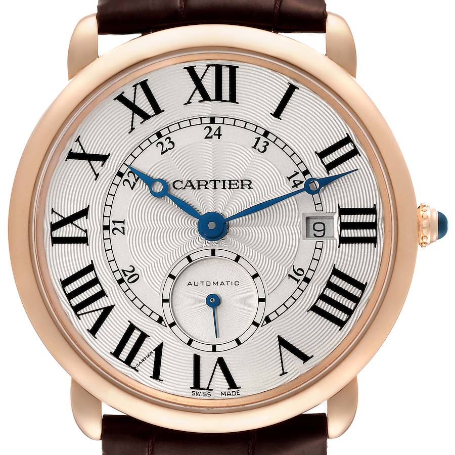 Cartier Ronde Louis Rose Gold Silver Dial Automatic Mens Watch W6801005