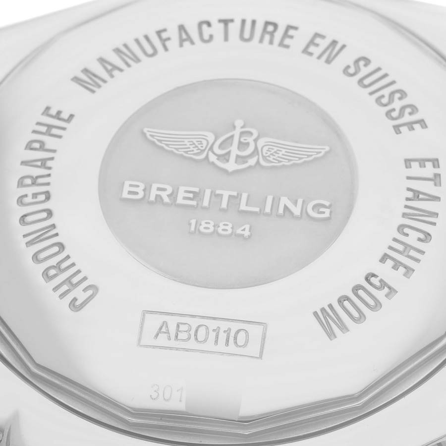 Breitling Chronomat 01 Mother of Pearl Diamond Dial Steel Mens Watch AB0110 Papers