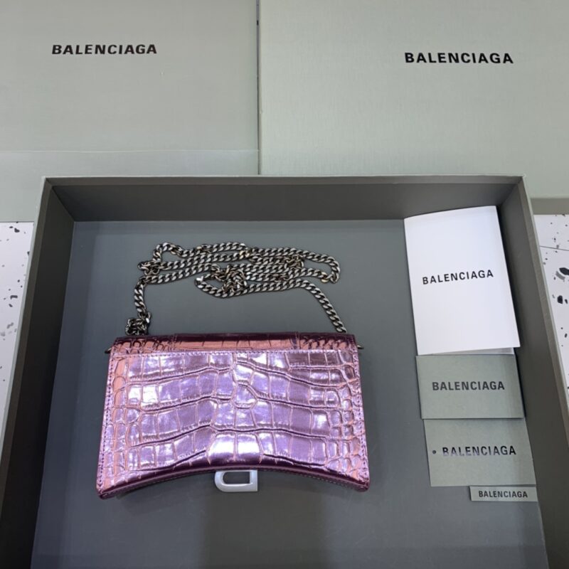 Replica Balenciaga Hourglass On Chain Shine Purple