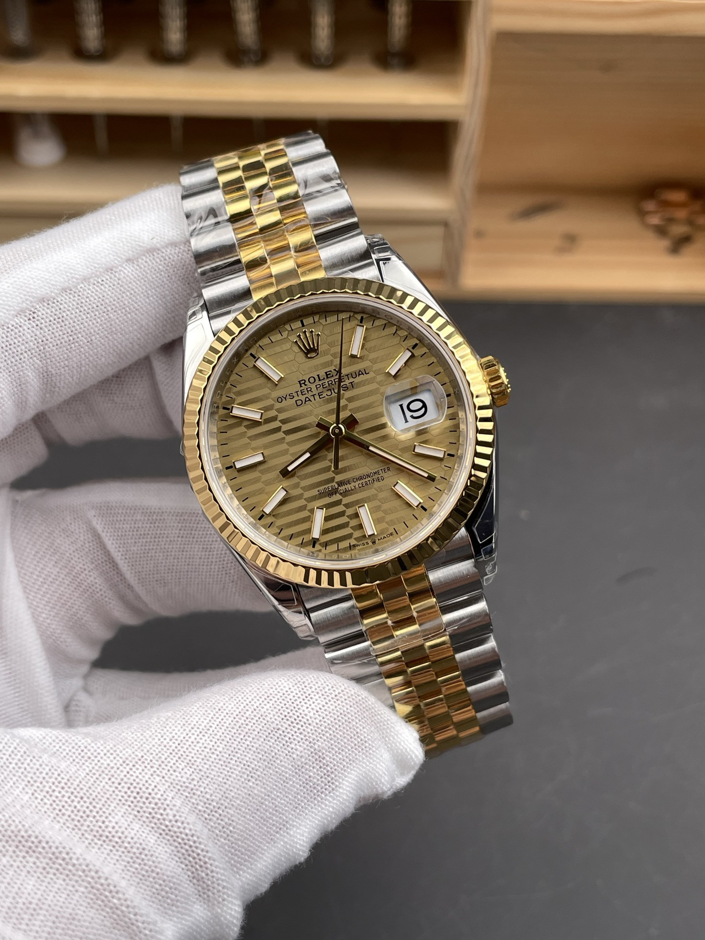 Two-Tone Grid Wave Dial Datejust