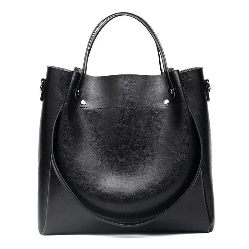 Foreign trade bags new European and American fashion portable bucket bag women's shoulder bag versatile soft leather crossbody bag trendy
