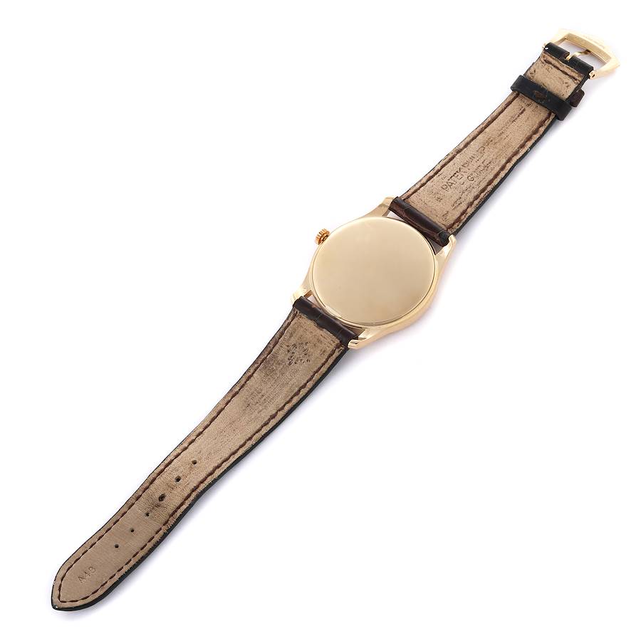 Patek Philippe Calatrava Yellow Gold Silver Dial Mens Watch 5196J