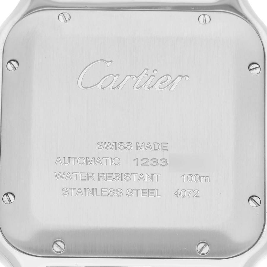 Cartier Santos Large Silver Dial Steel Mens Watch WSSA0009
