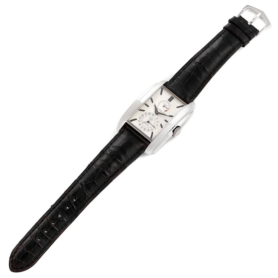 Patek Philippe Gondolo Day Date White Gold Silver Dial Watch 5200 5200G