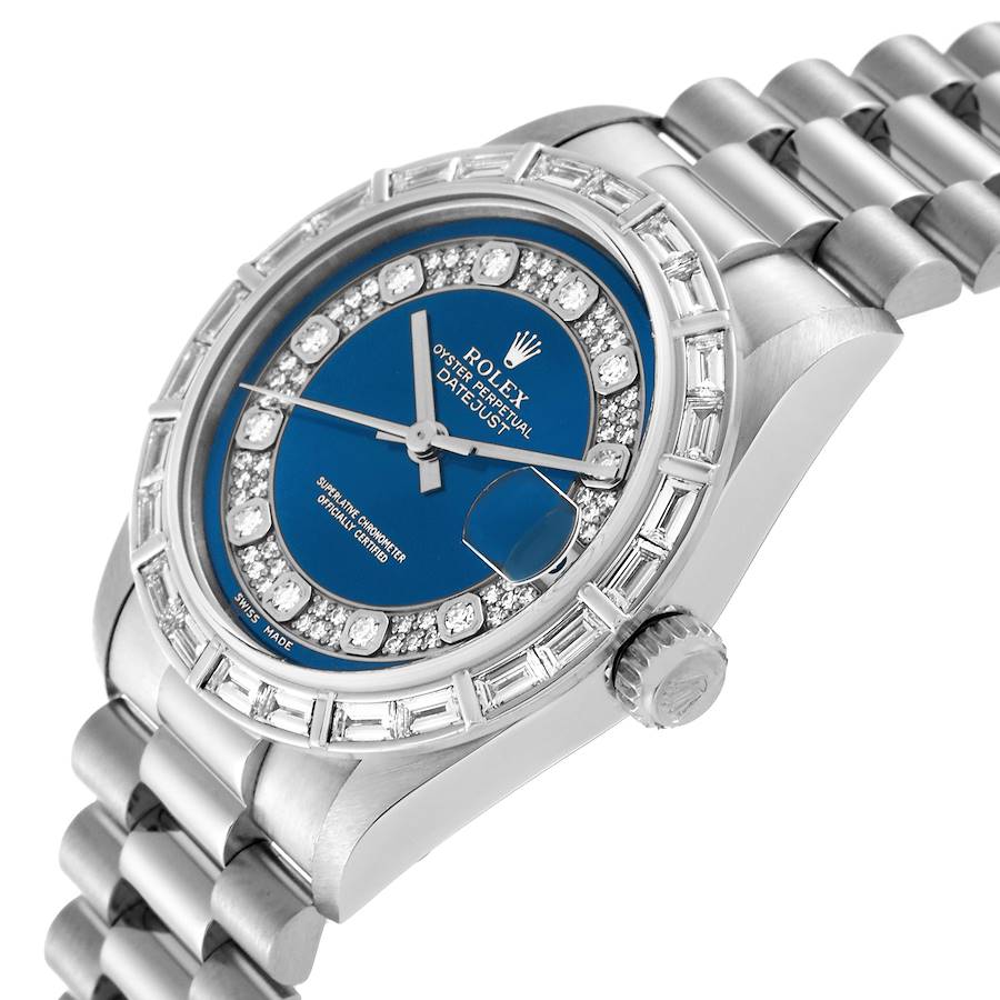 Rolex President Midsize Platinum Myriad Diamond Ladies Watch 78266