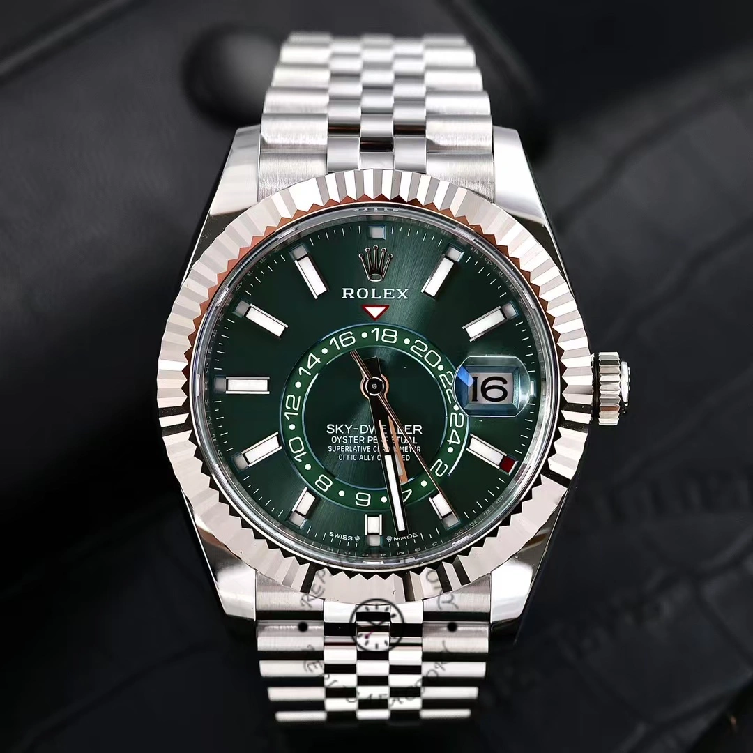 CC Rolex Sky Dweller 42 White Gold Fluted Bezel 336934 0002 Men's Watch
