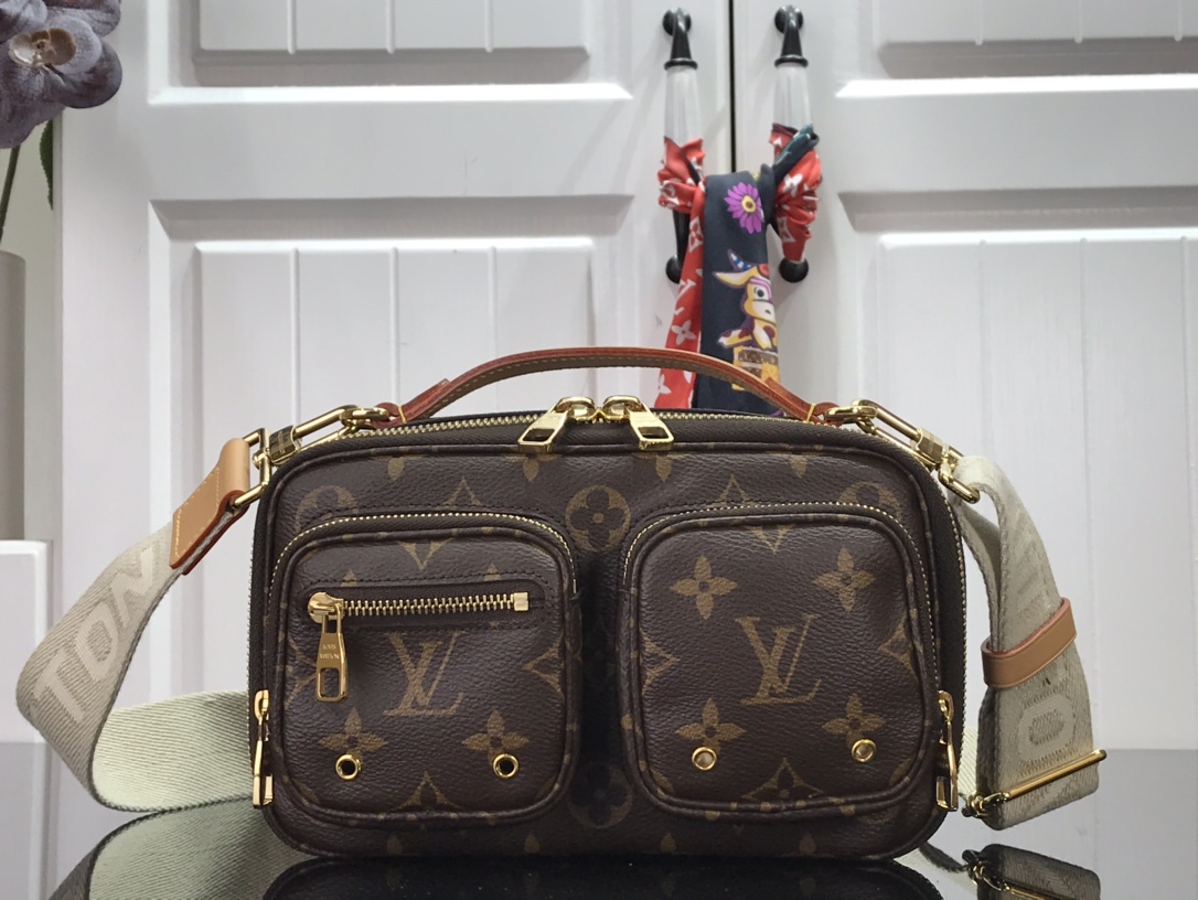 Louis Vuitton Utility Crossbody Bag Monogram Canvas Brown 18cm M80446