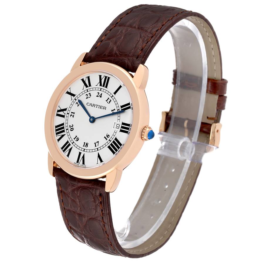 Cartier Ronde Solo Large Rose Gold Steel Mens Watch W6701008 Card