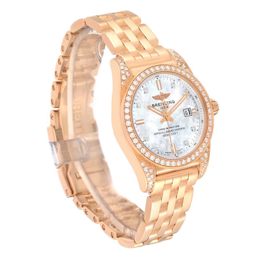 Breitling Galactic 29 Mother of Pearl Dial Rose Gold Diamond Ladies Watch H72348