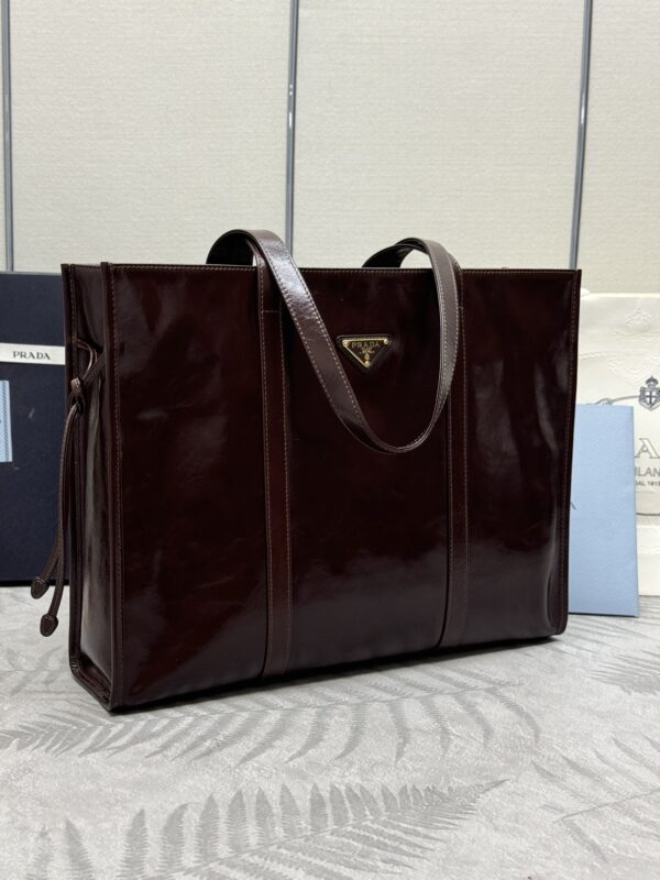 Replica Prada Antique Nappa Tote Dark Brown