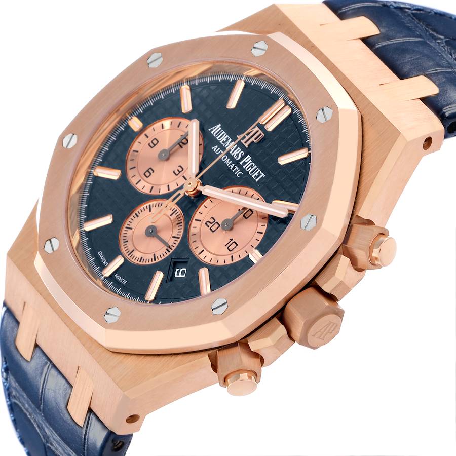 Audemars Piguet Royal Oak Blue Dial Rose Gold Chronograph Watch 26331OR