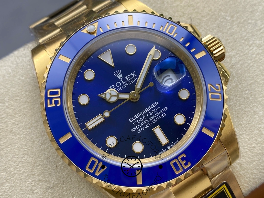 CC Rolex Submariner 126618LB Yellow Gold Blue Dial 41mm Mens Replica Watch