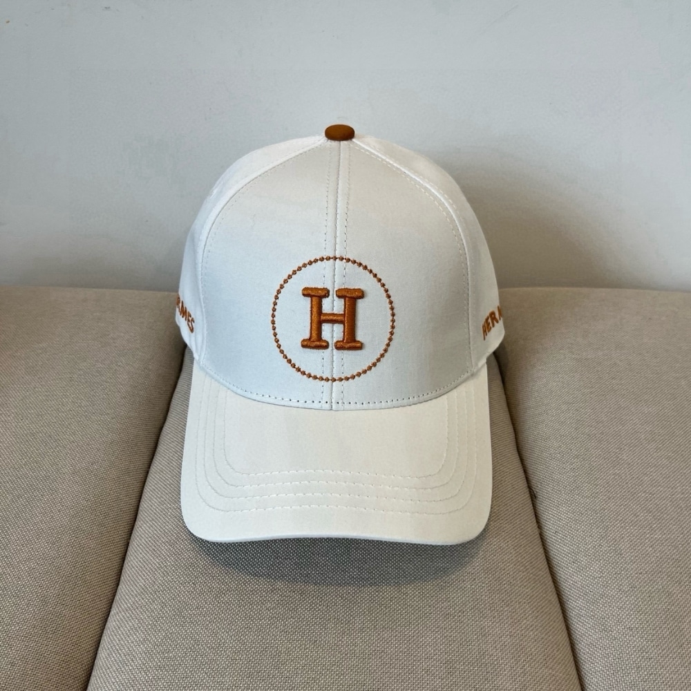 Hermes Baseball Cap White H Logo