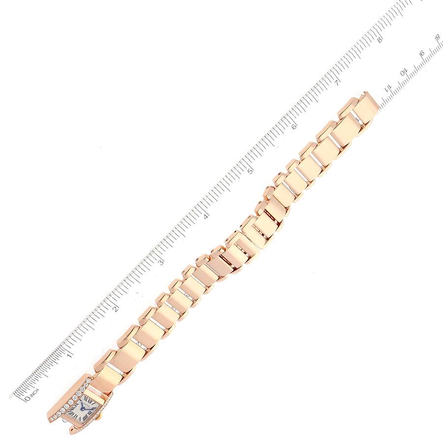 Cartier Tankissime Silver Dial Rose Gold Diamond Ladies Watch WE70058H