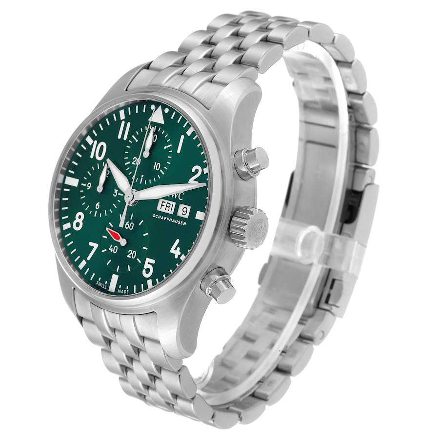 IWC Pilot Chronograph 41 Green Dial Steel Mens Watch IW388104