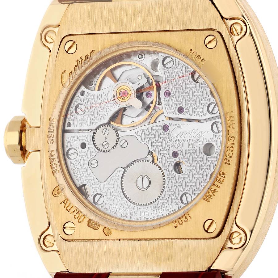 Cartier Baignoire Large 18k Yellow Gold Silver Dial Ladies Watch W8000013